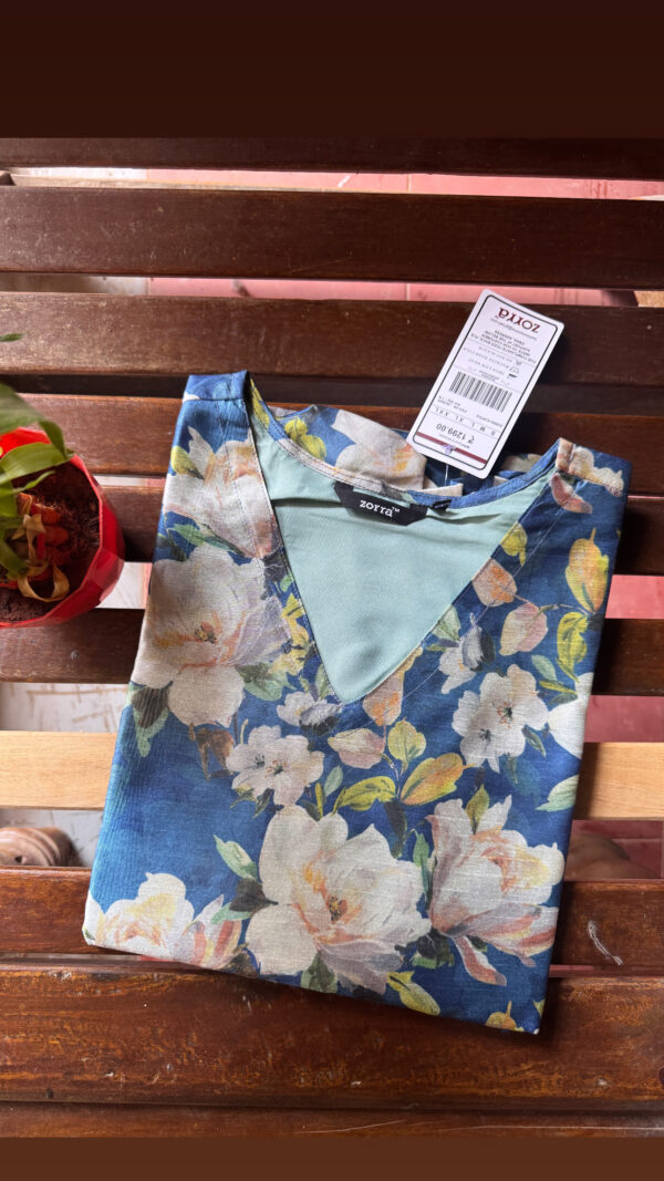 Slub silk cotton kurti with lining