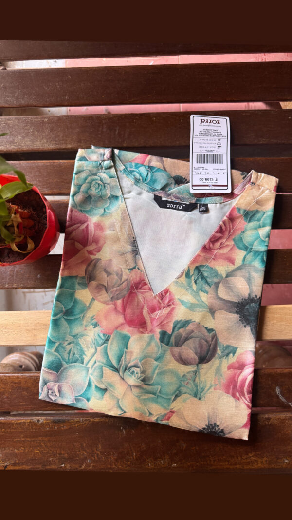 Slub silk cotton kurti with lining