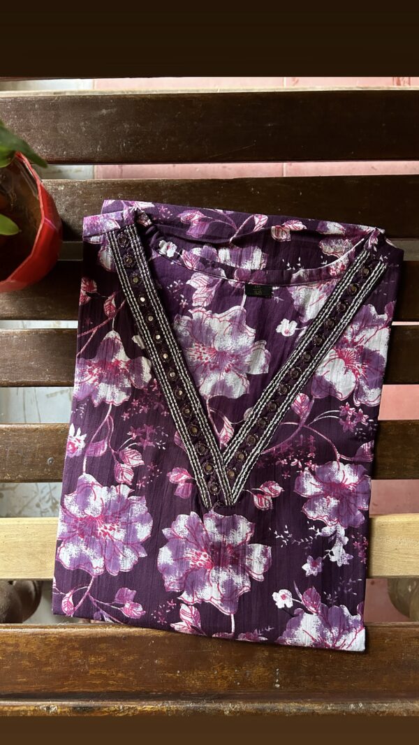 V neck cotton kurti