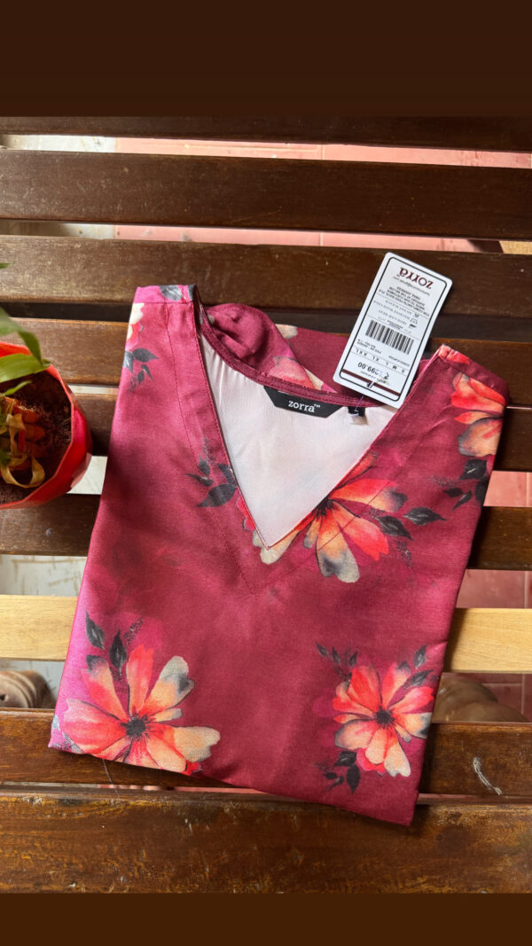 Slub silk cotton kurti with lining