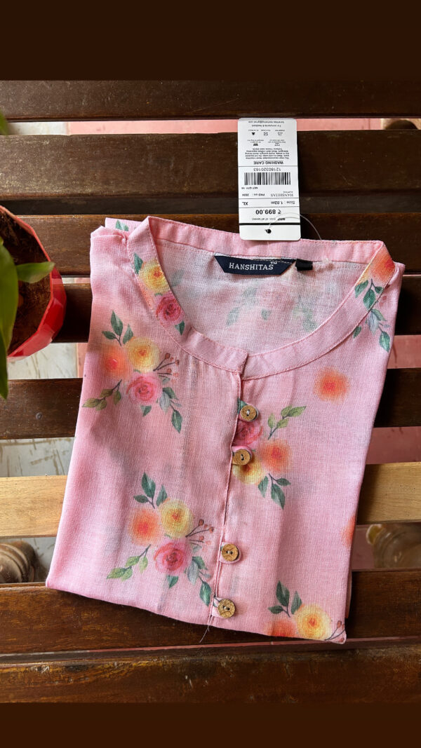 Floral linen Kurti