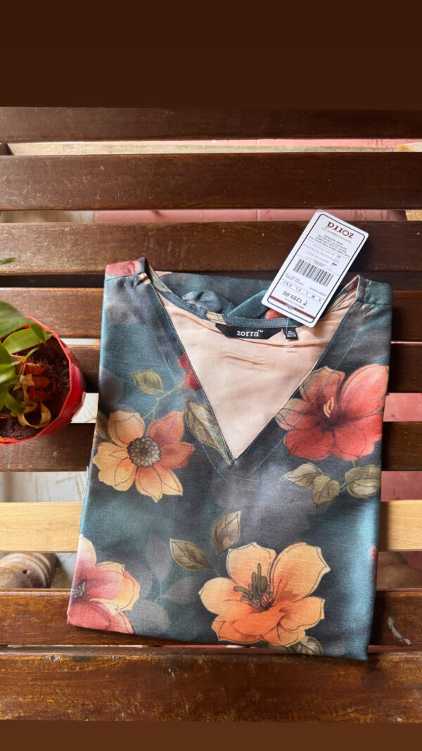 Slub silk cotton kurti with lining