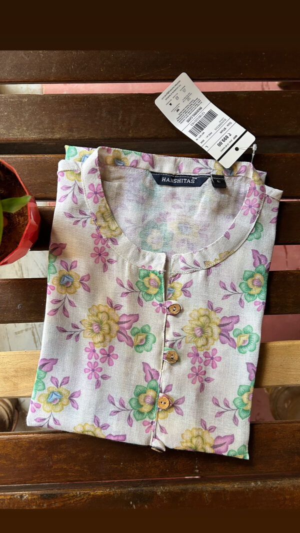 Floral linen Kurti