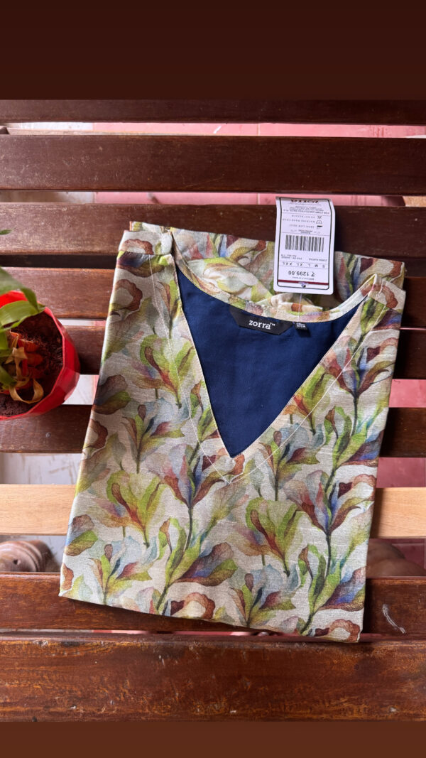 Slub silk cotton kurti with lining