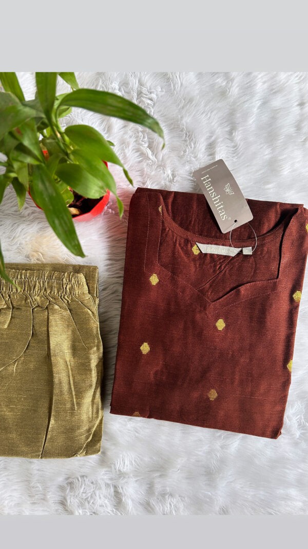 Silk butta kurti sets with lining
