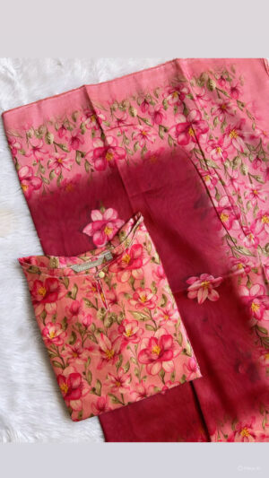 Russian silk kurti with dupatta