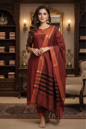 Kanchi cotton kurti with dupatta