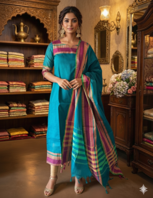 Kanchi cotton kurti with dupatta