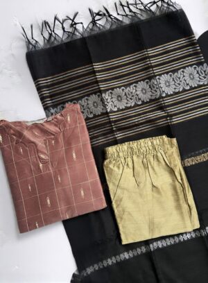 Raw silk 3pc sets with lining