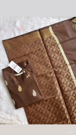 Banarasi silk kurti with dupatta