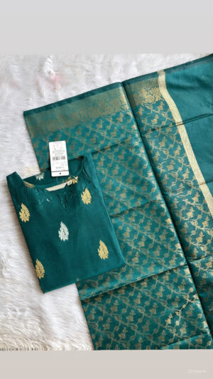 Banarasi silk kurti with dupatta