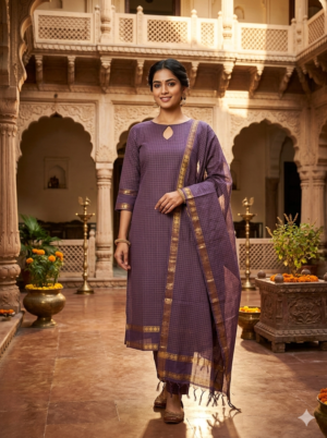 Kanchi cotton kurti with dupatta