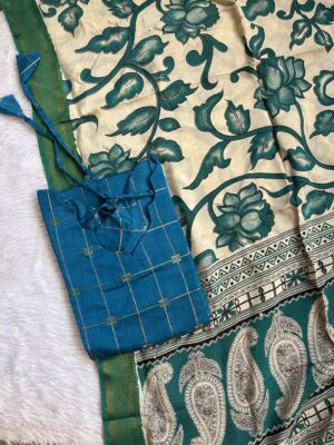 Raw silk kurti & chennuri silk dupatta