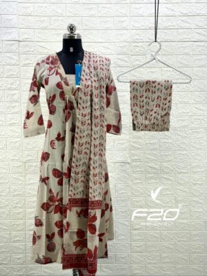 Anarkali & palazzo Cotton 3pc sets