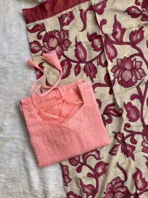 Party wear kurti & chennuri silk dupatta
