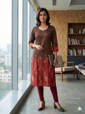 Slub cotton kurti with lining