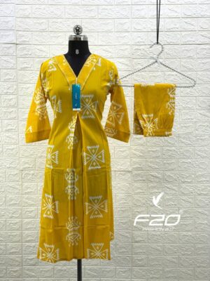 Cambric cotton Aline kurti sets