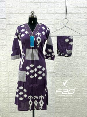 Cambric cotton Aline kurti sets