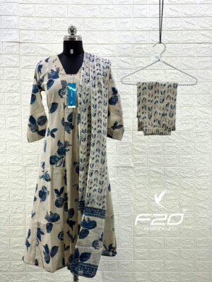 Anarkali & palazzo Cotton 3pc sets