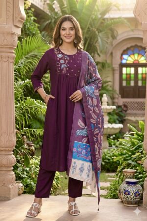 Mul Chanderi Aline 3pc sets with lining