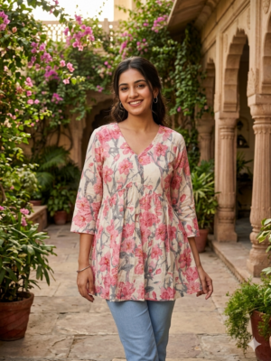 Cotton short peplum kurtis