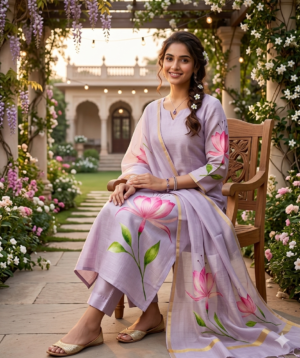 Tussar silk kurti with dupatta