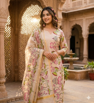 Tussar silk kurti with dupatta