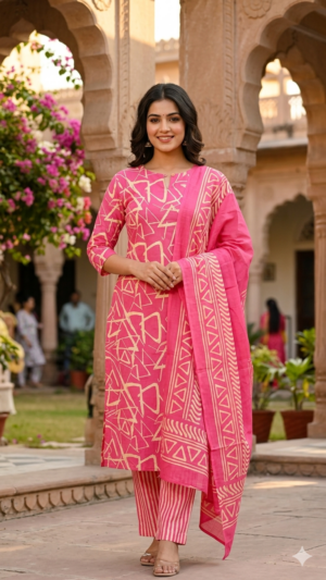 Cambric cotton 3pc set with lining