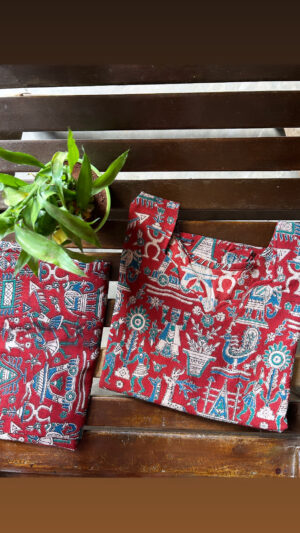 Kalamkari top & dupatta set