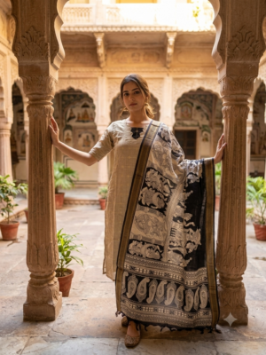 Raw silk kurti with Chennuri silk dupatta