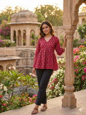 Cotton short peplum kurtis