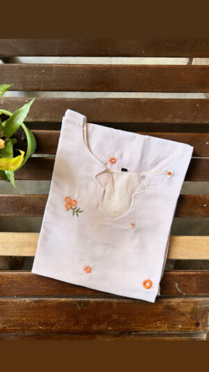 Mul chanderi kurti with lining