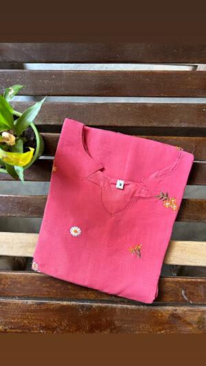 Mul chanderi kurti with lining