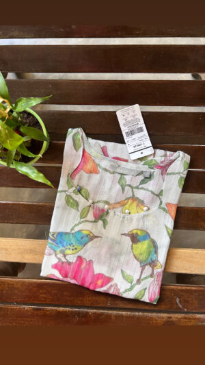 Linen zari kurti with lining