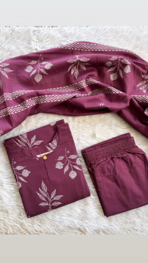 Cambric cotton 3pc set with lining