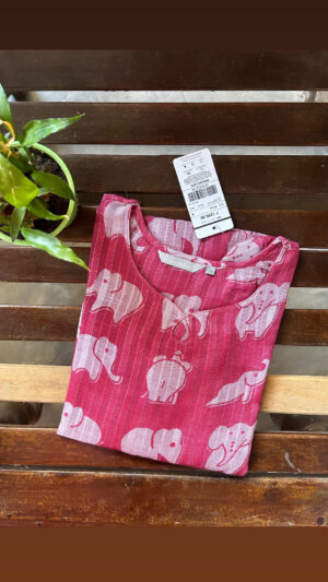 Linen zari kurti with lining