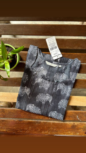 Linen zari kurti with lining