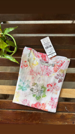 Linen zari kurti with lining