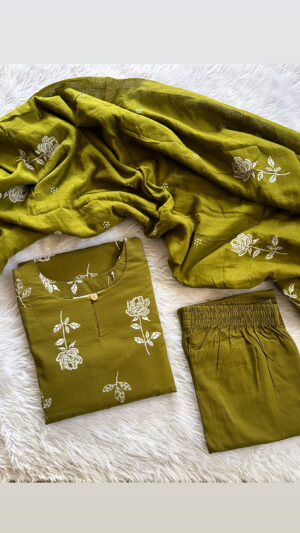 Cambric cotton 3pc set with lining