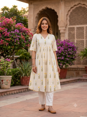 Cotton Aline kurti with lining