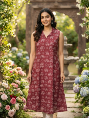 Cotton Aline kurti with lining
