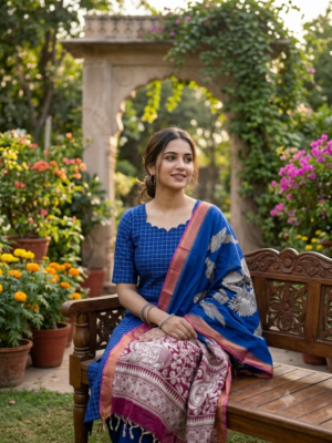 Raw silk kurti with Chennuri silk dupatta