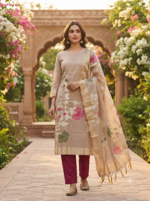 Premium jamdhani 3pc sets with lining
