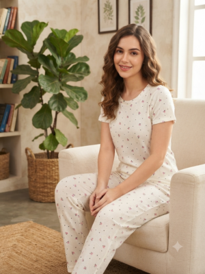 Knitted cotton night suits