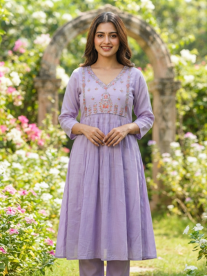 Mul chanderi Aline kurti Sets with link