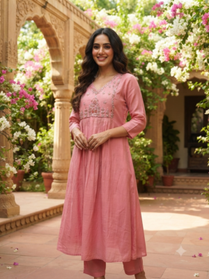 Mul chanderi Aline kurti Sets with link