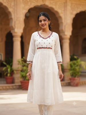 Mul chanderi Aline kurti Sets with link