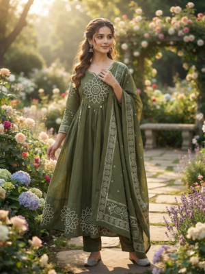 Cotton Anarkali 3pc sets