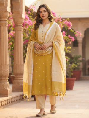 Handloom south cotton 3pc sets with lining