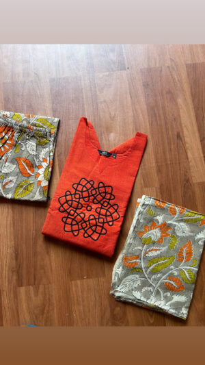 Kolam mangalgiri 3pc sets with lining